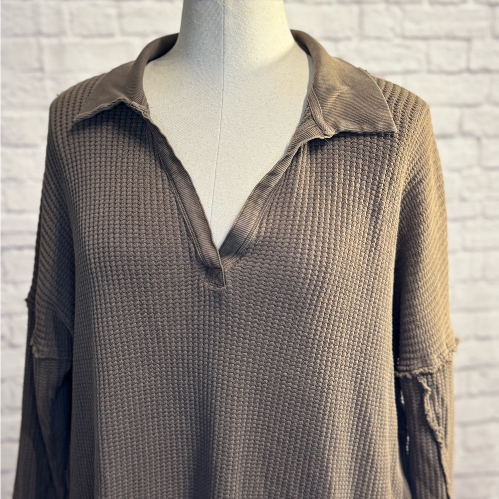 Free People Olive Textured Tunic